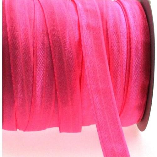5/8"16mm passion fruit foe solid color matt fold over elastic ribbon headwear sewing elastic band decoration crafts 50yards