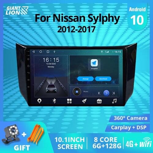 2DIN Android10.0 Car Radio For Nissan Sylphy 2012-2017 Stereo Receiver GPS Navigation Auto Radio DSP Car Multimedia Player IGO