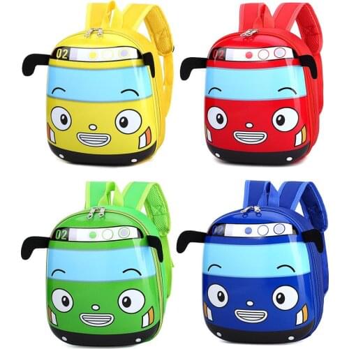 3d Cartoon Bus Kindergarten Childrens Schoolbags Fashion Girls And Boys Zipper Schoolbags For Outings Backpacks