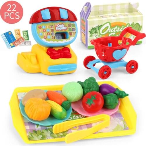Children Shop Cash Register Fruit Vegetable Dessert Pretend Play Children Toy