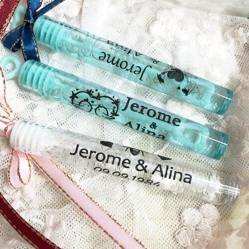 100pcs Personalized Wedding Decoration Bubble Labels Bubble Wand Label Clear,party Favor Stickers (not Include Tube)Adhesive
