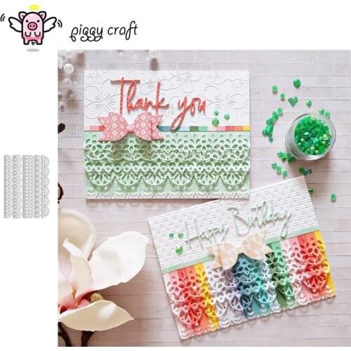 Piggy Craft metal cutting dies cut die mold 5Pcs Lace flower edge Scrapbook paper craft knife mould blade punch stencils dies