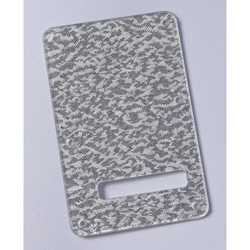Kaish Silver Sparkle Plastic ST Strat Guitar Tremolo Cover Back Plate for Fender