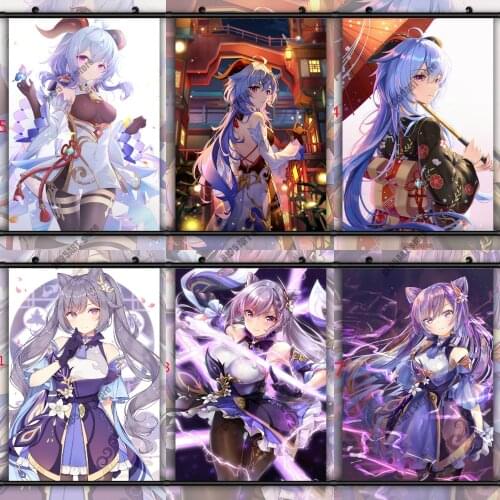 Canvas Painting Wall Art Anime Genshin Impact Ganyu Diona Posters and Prints Room Decor Pictures for Living Home Decoration