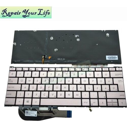 Laptop keyboard for Asus ZenBook 3 UX390UA UX390 Hungary layout HU with backlit silver KB ASM16B9 0KNB0 D6062HU00 brand new