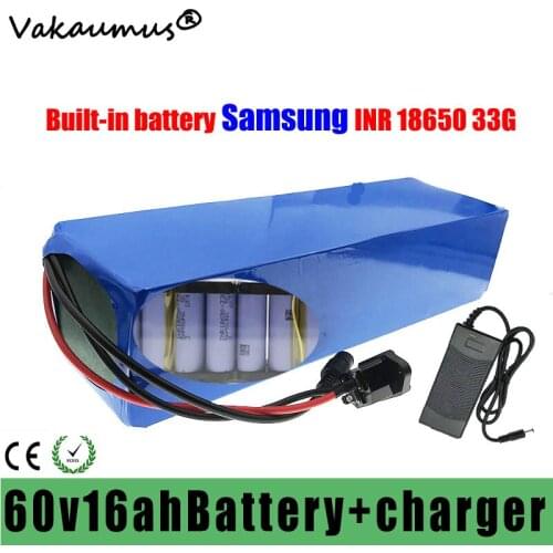 BMS 25a 60V 16ah Lithium Battery For Electric Bicycle, Built-in Samsung Battery For Scooter, with Motor Under 750W and Charger