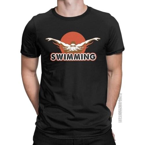 Swim Swimmin Water Sports T-Shirts For Men Leisure Cotton Tees O Neck Classic Short Sleeve T Shirt New Arrival Clothing