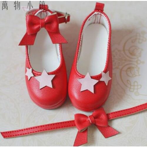 NEW Lovely Stars Bowknot Red Single Shoes For 1/4 BJD MSD Doll Shoes