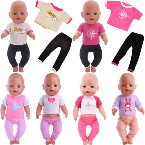 Doll Clothes T-Shirt And Pants For 18 Inch And New Born Baby Our Generation Birthday Girls Toy Gifts