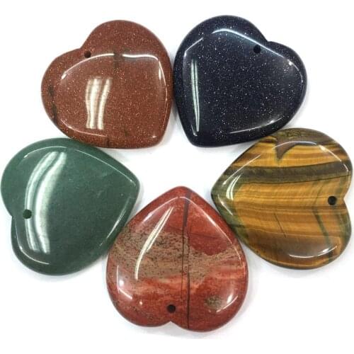 Natural Semi Precious Stones Peach Shaped Pendant Making Necklaces Bracelets And Earrings For DIY Various Materials 40mm