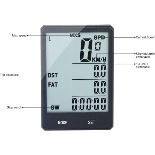 2.8" Large Screen Wireless Wired Bike Bicycle Computer Rainproof Odometer Stopwatch Speedometer for Cycling CX-9
