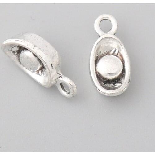 RAINXTAR Fashion Antique Silver Color Alloy Chinese Ingot Charms 6*12mm 100pcs AAC171