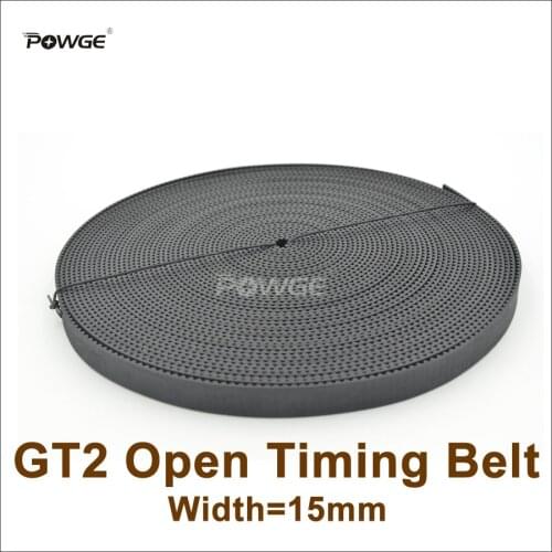POWGE 50meters 2GT Timing Belt Width=15mm Fit GT2 Pulley 2GT-15 Rubber Open Belt GT2 15 3D Printer Accessory High Quanlity