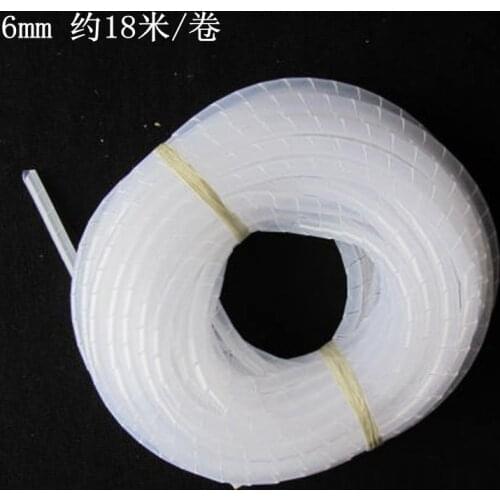 18 meters/roll 6mm Flame retardant spiral bands diameter Cable casing Cable Sleeves Winding pipe