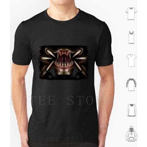 Scary Face V.4 | | | By Solomaskx T Shirt Cotton Men Diy Print Face Horror Scary Flesh Death Blood Bloody 80S Classic Cult