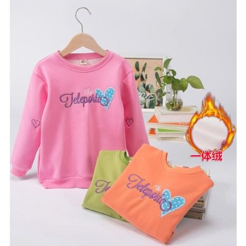 Girls' sweaters velvet fall winter new childrens girls one-piece velvet autumn childrens warm tops