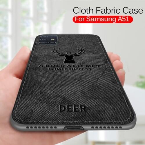 Cloth Fabric Case For samsung a51 2019 Silicone TPU phone cover on the For samsung glalaxy a51 a 51 SM-a515F a515F funda Coque