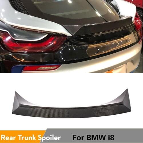 Carbon Fiber / FRP Rear Trunk Spoiler Boot Lip Wing for BMW i8 2014 - 2018 Carbon Fiber Rear Trunk Spoiler Wing Boot Lip
