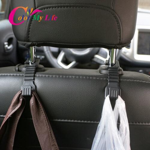 Color My Life 2 Pcs/Set Car Hook Clip Auto Seat Headrest Hanger Bag Holder for Jeep Renegade 2014 - 2020 Accessories