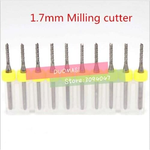 10PCS 3.175*1.7mm CNC machine Engraving Edge Cutter,solid carbide PCB End Mill,PCB corn milling cutter,Mini Milling cutter bit