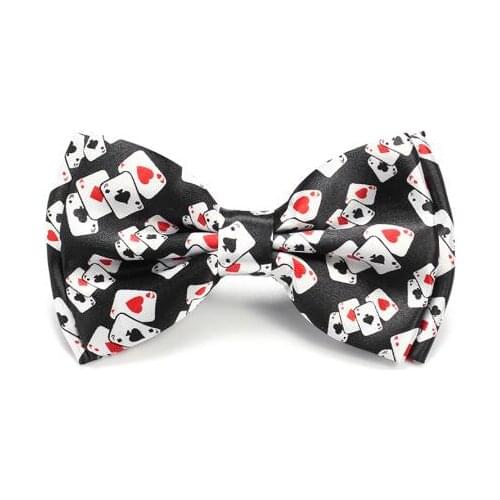 10pcs Gentleman Bow ties Fashion Brand"Playing Card / Poker" Red Black Bow tie Mens Unisex Tuxedo Dress Bow Tie Party Tie
