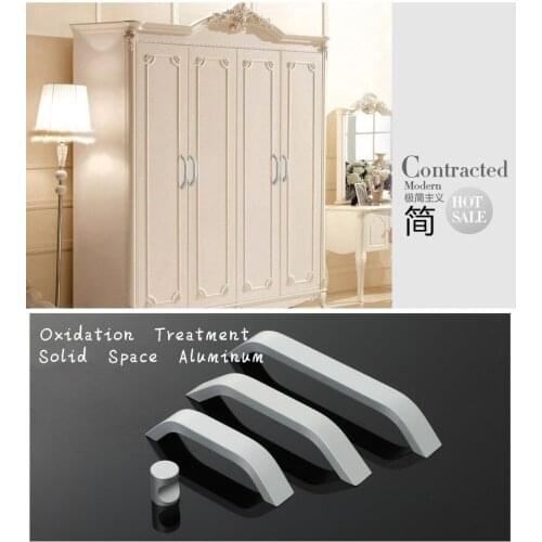 10Pcs Modern Concise Design Style Silver Space Aluminum Cabinet Handle Drawers Pulls