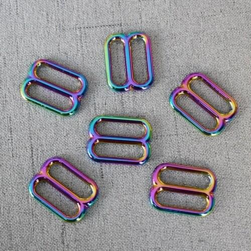 100 Pcs/Lot 20mm Colourful Metal Slides Wire-formed Roller Pin For Handbag Backpack Bag Dog Collar DIY Accessories