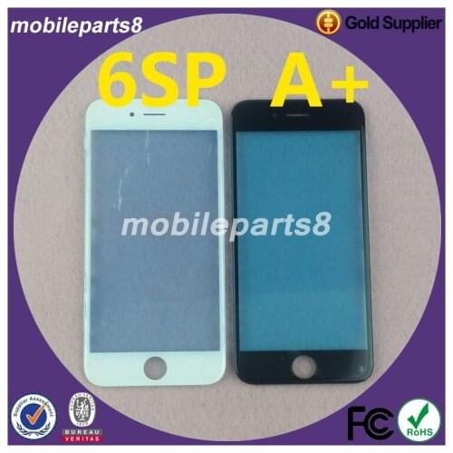 100pcs Glass with frame for iPhone 6S plus" Front Screen Outer Glass with frame Replacement Black or White