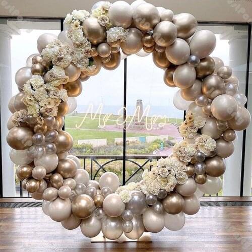 165pcs Chrome Champagne Balloon Garland Wedding Decoration Doubled Coffee Transparent Ballon Arch Birthday Baby Shower Decor
