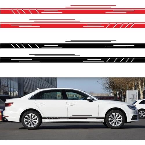 2PCS Hot side skirt auto motor sport stripe adornment door body vinyl stickers garland model gm car accessories