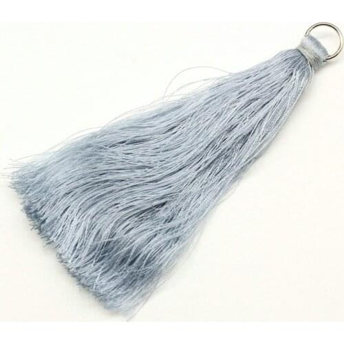 40 pcs silver Long flourish 10cm Silk Tassel with silver Jump Ring, Wholesale Tassels, jewelry making, silk tassel garland