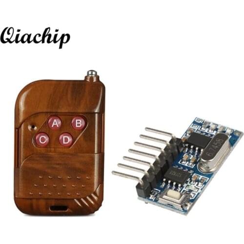 433mhz RF Relay Receiver Module Wireless 4 CH Output With Learning Button and 433 Mhz RF Remote Controls Transmitter Diy