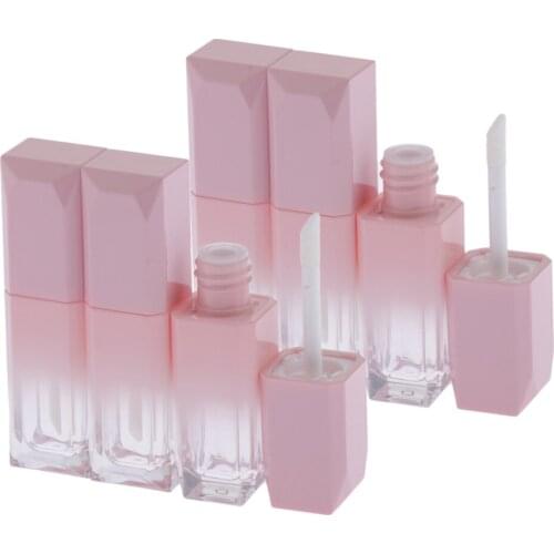 6Pcs Lip Gloss Tube Small Lipstick Tube DIY Sample Cosmetic Container Pink for Filling with Lipstick,Lip Gloss,Lip Balm,Perfume