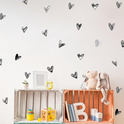 Watercolor Love Triangular Wall Sticker for Kindergarten Childhood Playground Wall Decoration Stickers Glass Mirror Window Art