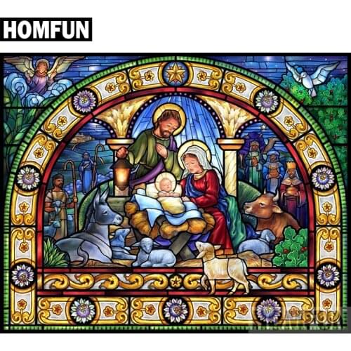 HOMFUN Full Square/Round Drill 5D DIY Diamond Painting "Religious Jesus" Embroidery Cross Stitch 5D Home Decor Gift A00858