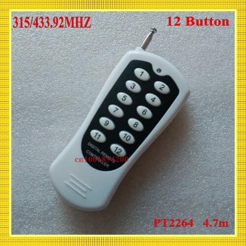 12Channel /12 Buttons/Key RF Wireless Remote Controller /Radio Controller/Transmitter for 12V12CH receiver in China 315MHZ 433M