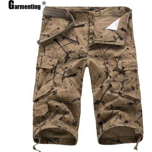 Garmenting Mens Leisure Calf-Length Pants New Summer 2021 Casual Outdoor Fashion Patchwork Bottom Cargo Short Pants Men Clothing