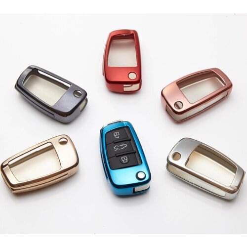 TPU Car Key Cover with Key Ring for AUDI A1 A3 8P 8L 8V S3 RS3 Q3 Q7 S3 TT SQ5 RS5 A4L A6L S4 S5 S6 S7 S8 Car Accessories