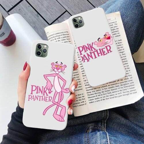 Pink Panther Phone Case Candy Color for iPhone 6 6S 7 8 11 12 XS X SE 2020 XR mini pro Plus MAX soft TPU mobile bags shell