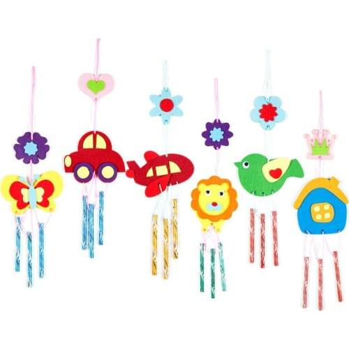 DIY Wind Chime Children Handmade Cartoon Animal Non-woven Paste Making Material Package Boys Girls Gifts