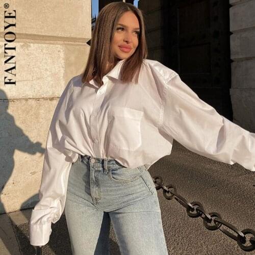 Женские рубашки оверсайз FANTOYE China At AliExpress