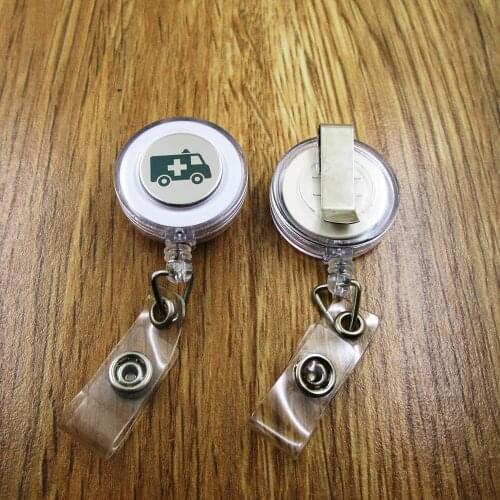 Ambulance ID Badge Reel for Docter Nurse Teacher Student retractable recoil id badge holder work fun