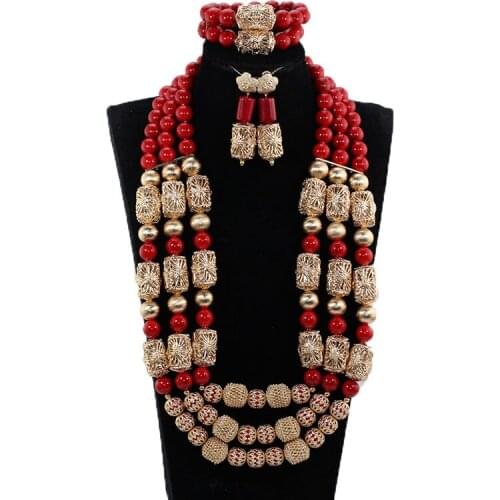 Red African Coral Bridal Couple Jewelry Sets Real Coral Beads Wedding Jewelry Sets for Bride and Groom CNR123