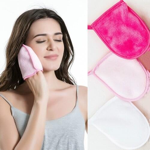 Reusable Makeup Remover Glove Facial Cleansing Glove Microfiber Soft Face Cleanser Towel Pads Face Deep Cleaning Skin Care Tools