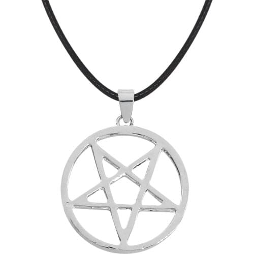 Fashion 3D Animation Black Ministers Anime Accessories Wholesale Round Kuroshitsuji Star Satan Sign Pendant Necklace