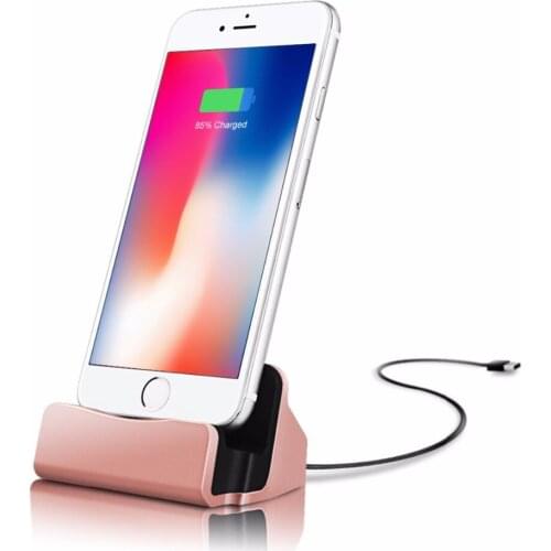 SOONHUA Desktop Mobile Phone Charger ABS Phone Stand Holder Support Quick Charge 5V 2.4A USB 3.1 Cable Sync Cradle Charger Base