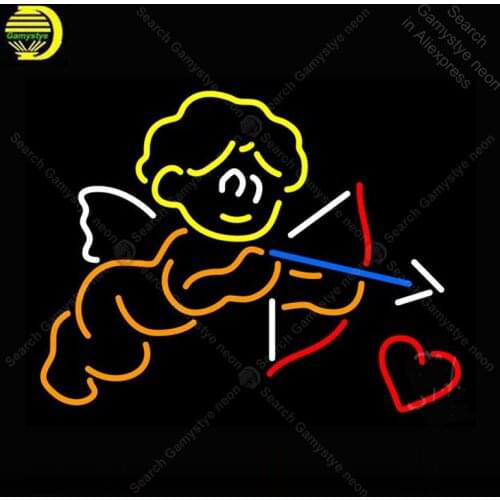 Neon Sign for Cupid Neon Heart Arrow decor Love Display Beer Express shop Neon Light up wall sign Neon Signs for Room Letrero