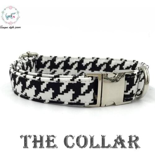 Dog Or Cat Collar And Leash Set With Bow Tie Cotton Dog &Cat Pet Necklace Adjustable Buckle For Pet Christmas Gift Swallow Gird