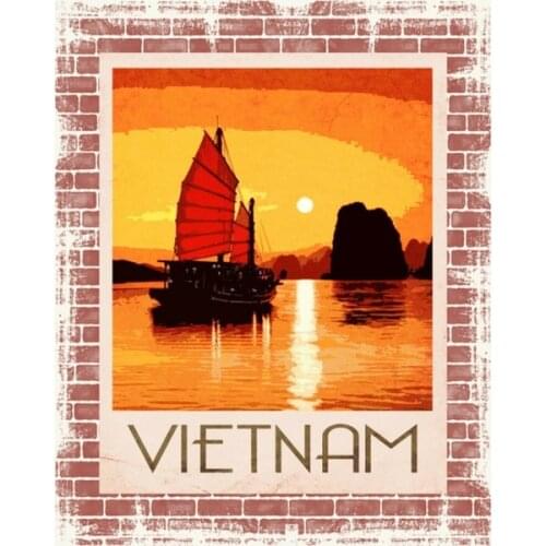 Details about VIETNAM TRAVEL POSTER HANOI HO CHI MINH CITY CHINA SEA METAL PLAQUE TIN SIGN 505