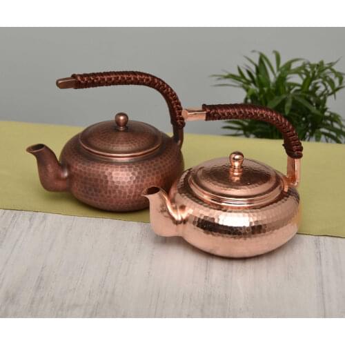 Handmade pure copper bottle tea making small boiling tea pot Chinese thicken Kungfu teapot puer oolong tea water kettler